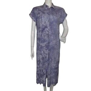 LULUS Shirt Dress, XS, Purple Tie-dye, Short sleeve, button front, Rayon
